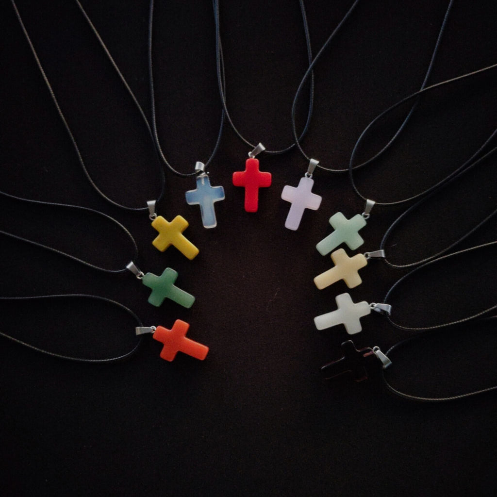 Handmade Stone Cross Necklaces